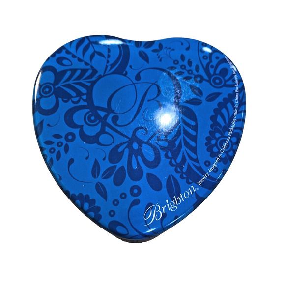 Brighton Heart Shaped Box Jewelry Keepsake Gift Metal Tin Empty Container 3.5” - Picture 3 of 8
